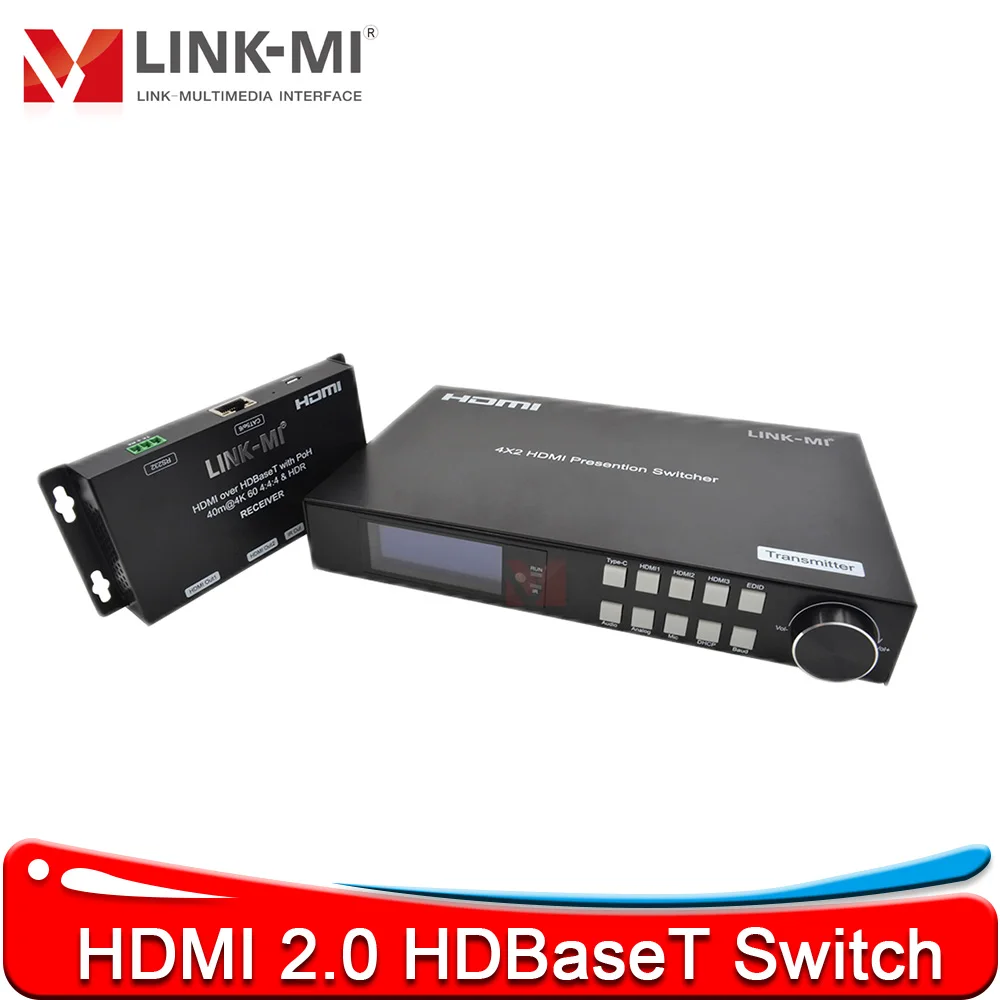 HDMI 스위치, 4K@60Hz, 18Gbps, 70m, USB-C, 65W 전원 충전, IR, RS232 및 IP, POC 홈 시어터 프로젝터 회의실용