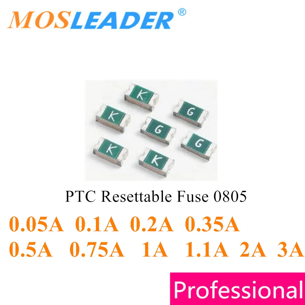 

Mosleader 0805 0.05A 0.1A 0.2A 0.35A 0.5A 0.75A 1A 1.1A 2A 3A 6V 9V 12V 15V 30V 1 reel Chinese PTC Resettable Fuse High quality