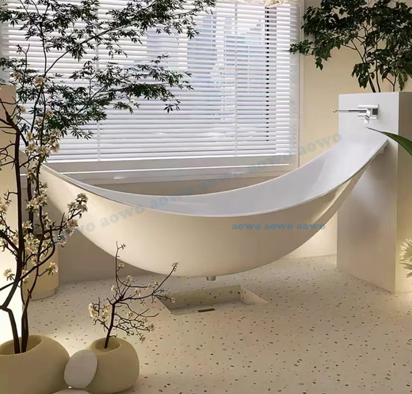 

Высокотехнологичная индивидуальная искусственная подвесная ванна для чистого отеля, противообрастающая, прочная, устойчивая к высоким температурам