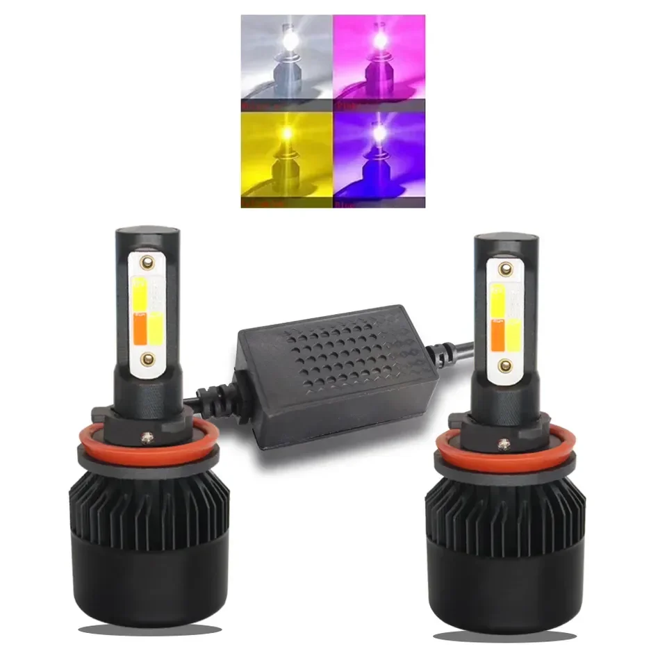 

H4LED Bulb LED HeadlightH1 H7 H8 H11 HB3 HB4 60W Lights4Color flash Auto Lamp Car Automobiles Head lamp12V24V car accessories