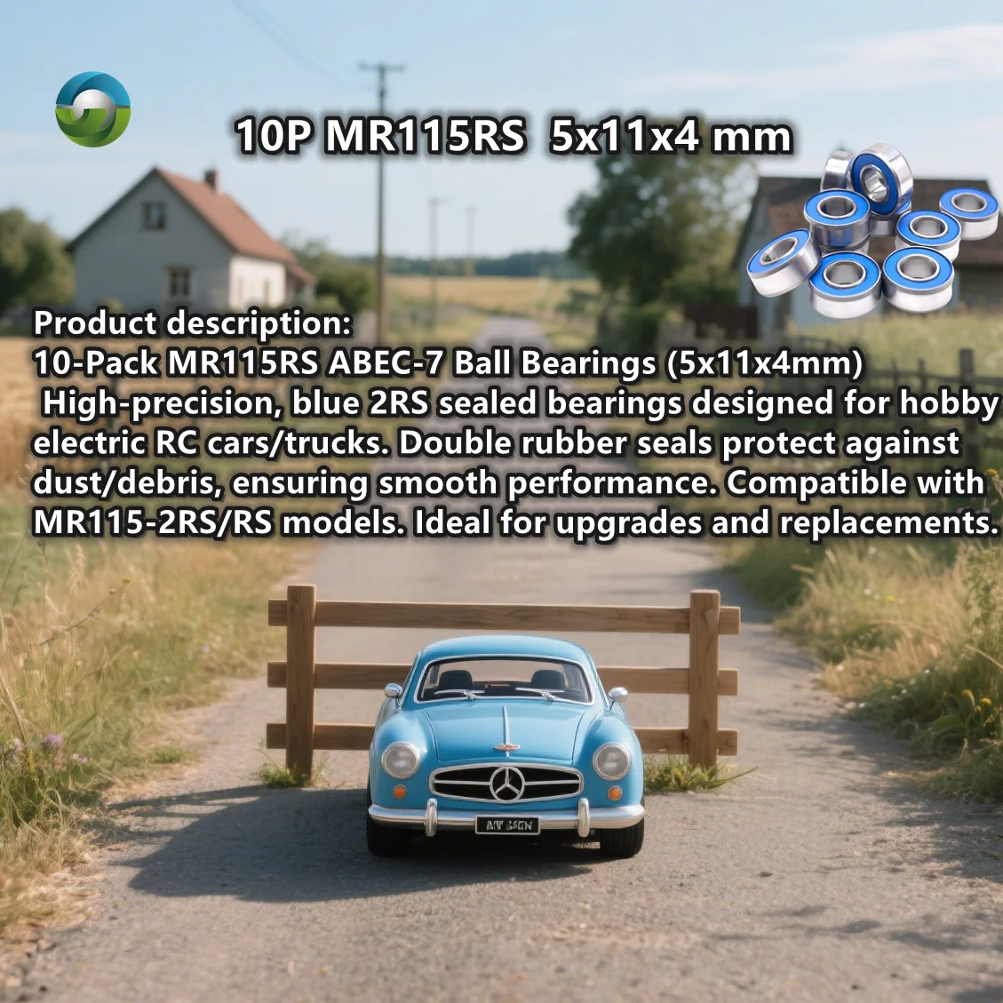 

10P MR115RS Подшипник ABEC-7 5x11x4 мм Хобби Электрический радиоуправляемый автомобиль Грузовик MR115 RS 2RS Шарикоподшипники MR115-2RS Синий Герметичный