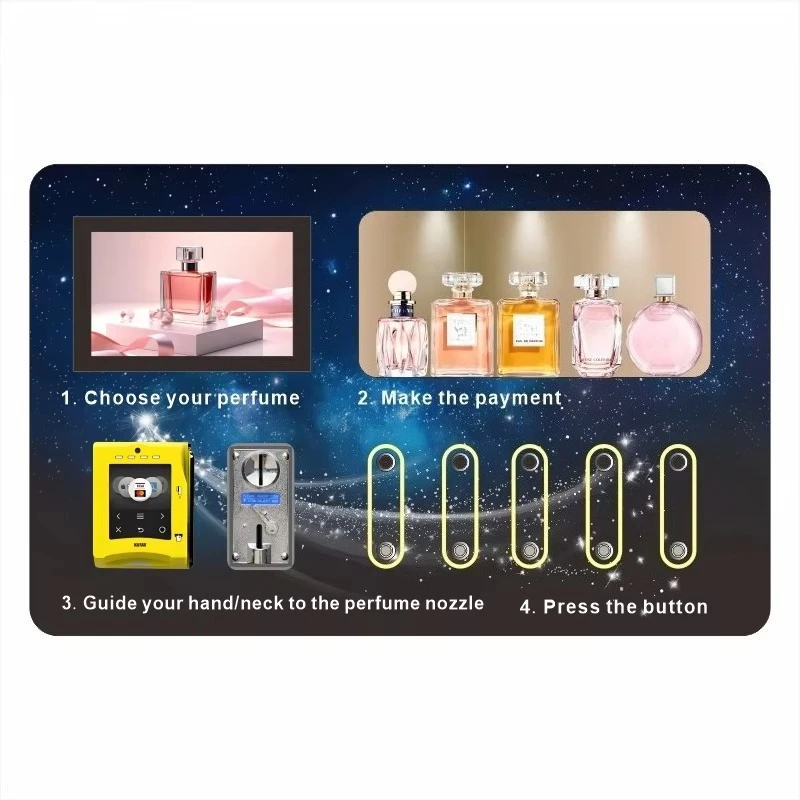 

Индивидуальный 24-часовой интеллектуальный автоматический небольшой торговый автомат для духов, настенный автоматический торговый автомат для распыления духов
