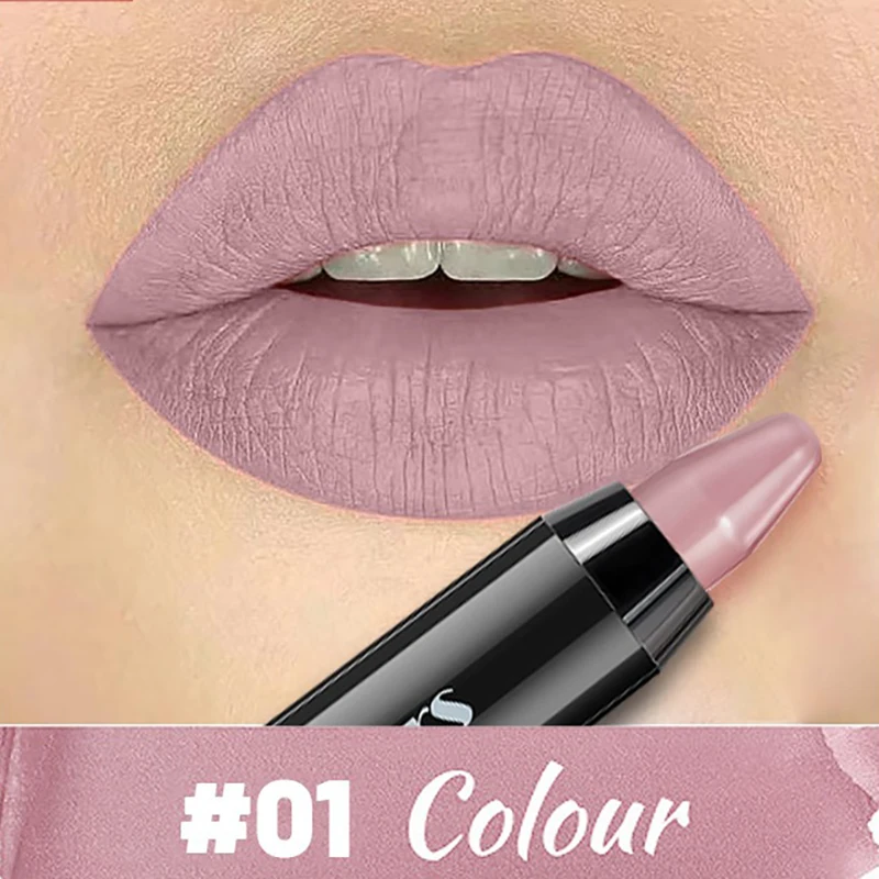 Nude Grey Pink Lip Liner Pen Matte Contour Tint Crayon Lipstick Non-stick Cup Waterproof Sexy Red Lip Shape Makeup Cosmetic