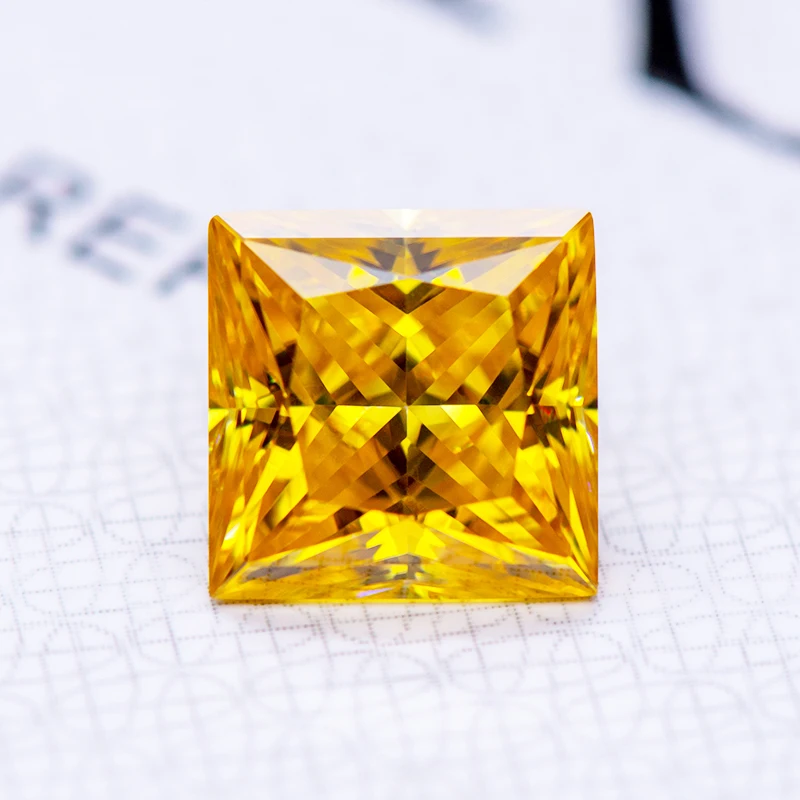 Moissanit-Stein, Prinzessinnen-Schliff, goldgelbe Farbe, VVS1, Edelstein-Charms, Perlen für die Herstellung von DIY-Schmuck, Ringe mit Zertifikat – Detail 13