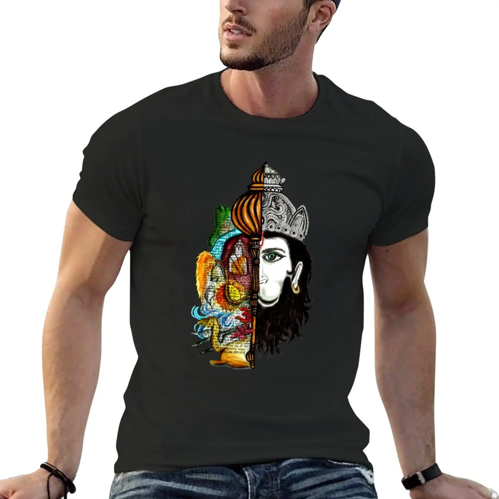 Lord Hanuman T-Shirt graphic t shirts anime stuff mens t shirts top quality