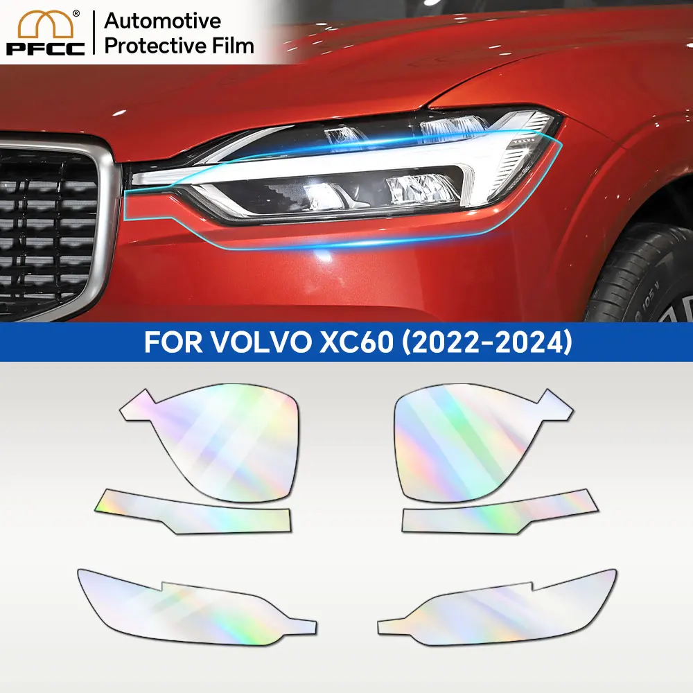 Headlight Rearview Film for Volvo XC60 R Design Inscription 2022-2024 Pre Cut Clear PPF 8.5mil Paint Protection Film Accessories