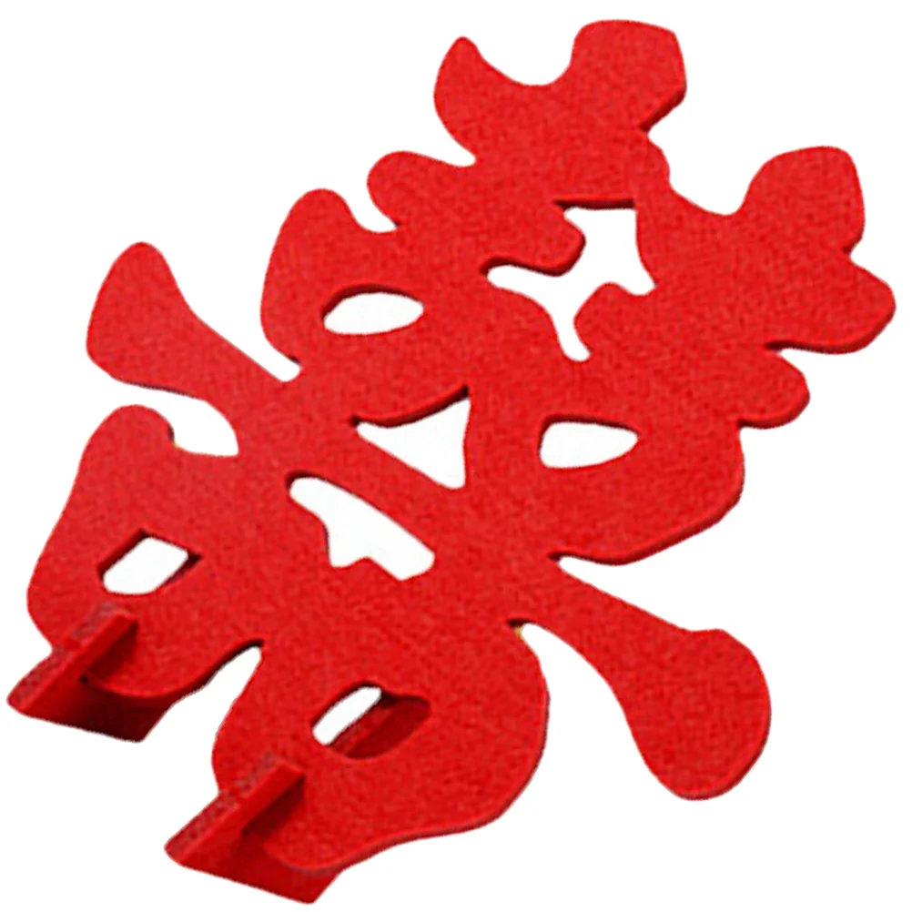 

Three Dimensional Red Happy Character Decorations 27cm 4mm Felt Wedding Centerpiece Chinese Layout Props