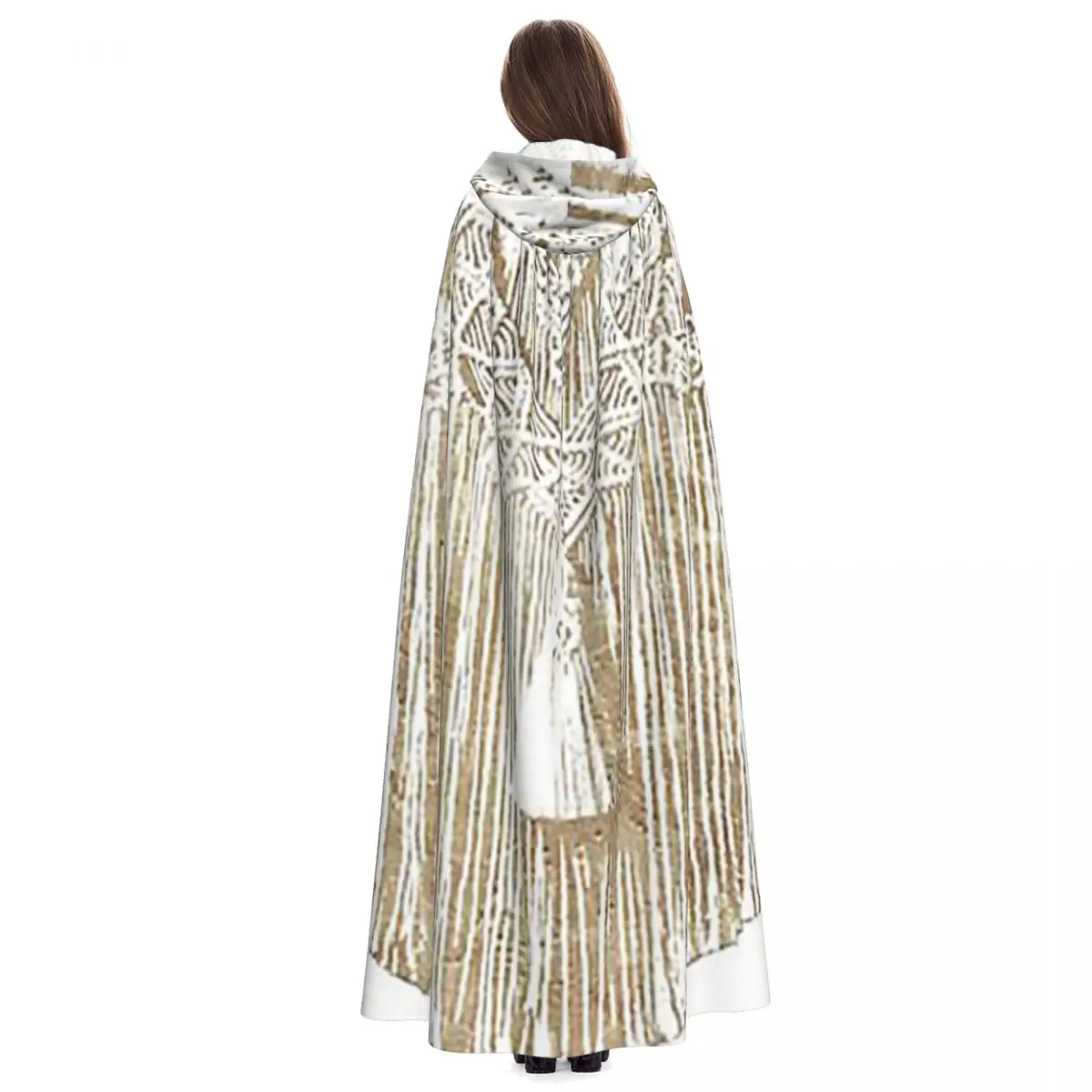 マクラメロングフード付きマント魔女中世衣装コスプレケープハロウィンパーティー大人ユニセックス