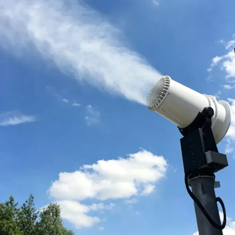 80m Remote Control Fog Cannon Machine Dust Suppression Water Mist Cannon Sprayer for Urban Demolition Air Cooling CE Certified