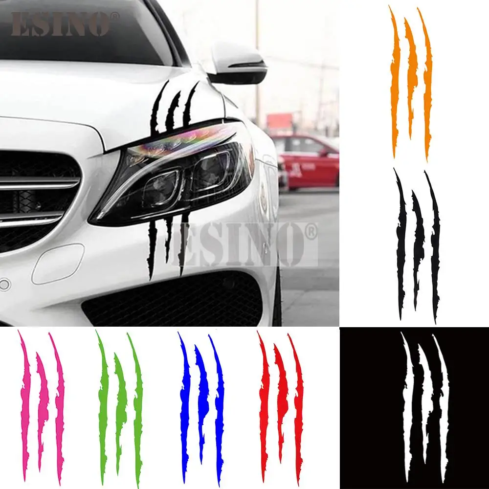 Car Styling Ghost Claw Scratch Stripe Marks Naklejka na reflektor Naklejka winylowa Auto Body Naklejki dekoracyjne PVC Carving Naklejka winylowa