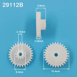 29112B 0.5M POM Gear OD = 15.5mm 29 Tanden 11 Tanden Dubbellaags Gear 2.05mm Gat DIY speelgoed Onderdelen Accessoires 29 + 11T 10 stks/partij
