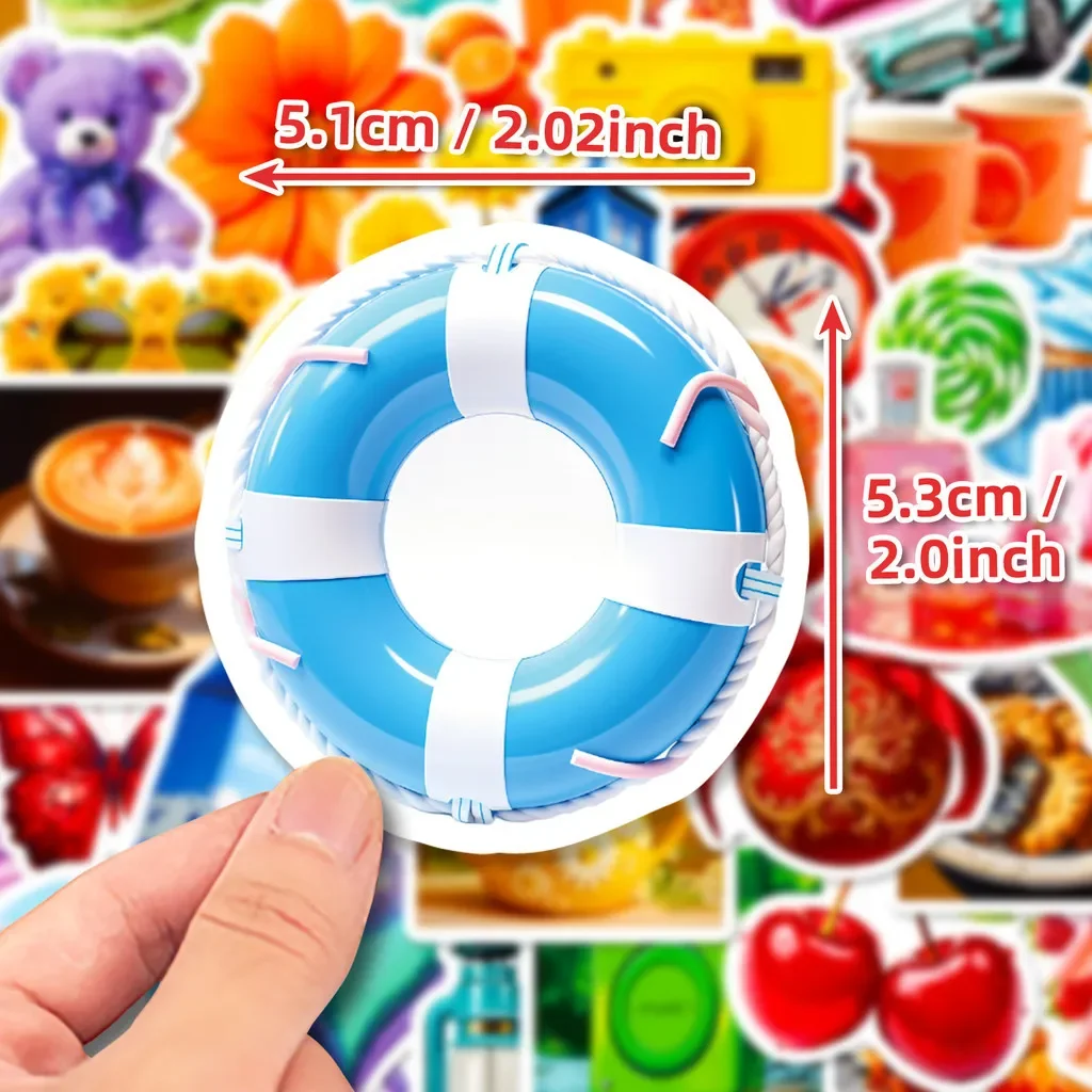 50 قطعة من ملصقات الدوبامين بألوان قوس قزح - شارات بناتي لطيفة على طراز Y2K لمتجر ملصقات الأمتعة BulingBulingStickers #5