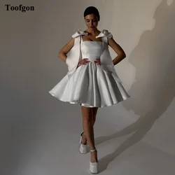 Toofgon uma linha curto mini vestidos de casamento praia querida rendas até voltar vestidos de noiva feminino vestido de festa saia de verão personalizado