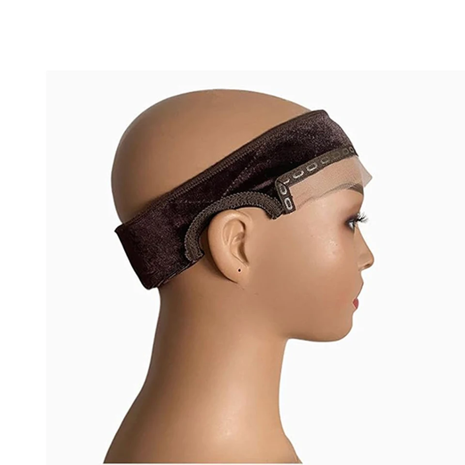 1-2 szt. Opaska do peruki z koronką i wycięciem na uszy dla kobiet, regulowana aksamitna opaska do peruki, opaska do peruki z antypoślizgowym silikonowym paskiem