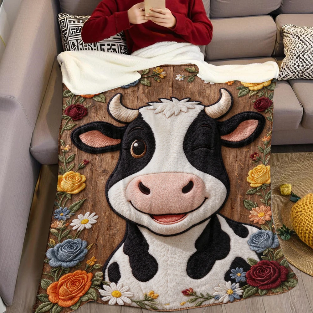 Stitch Green Ginger Flannel Blanket Cartoon Printed Throw Blanket for Kids Adults Soft Plush Bed Sofa Cover Gift