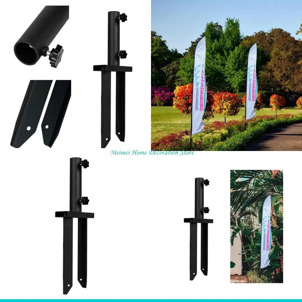 H7BF Rustproof Universal Flag Spikes Ground Stake Holder for Poles from 0.5 to 1 Inch Diameter Home and Commercial Displays