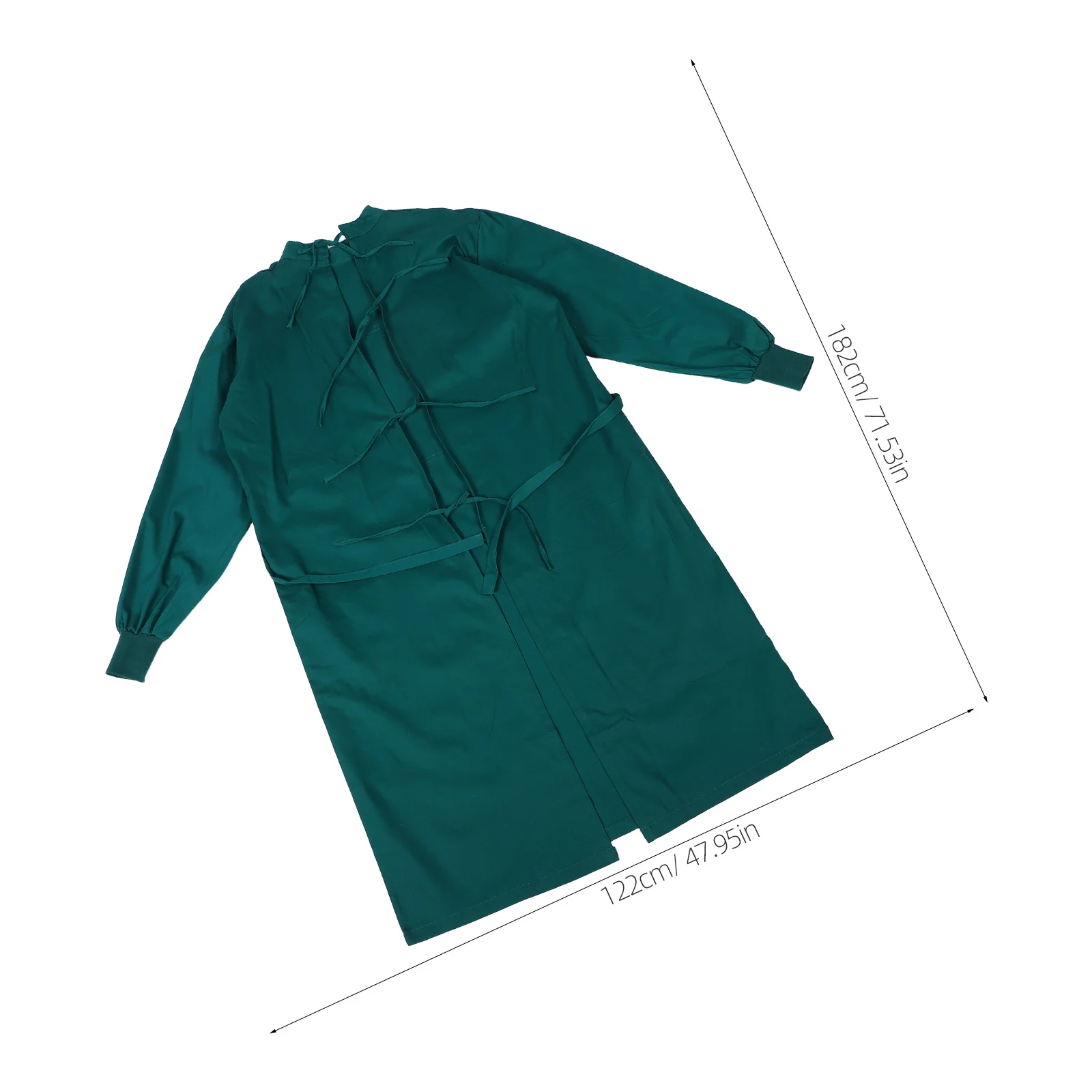 1 Juego de bata quirúrgica de algodón, ropa de marcha atrás transpirable Unisex, traje médico de cobertura completa, abrigo de laboratorio de manga larga para quirófano