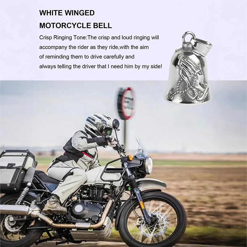 

Винтажный кулон-колокольчик для мотоцикла - цинковый сплав, громкое кольцо, ожерелье/брелок на удачу, прочный стиль, безопасная езда