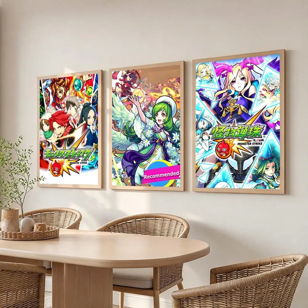 game Monster Strike Poster Poster HD Frameless Creamy Style Home Decor Wall Art for Living Room Bedroom Gift