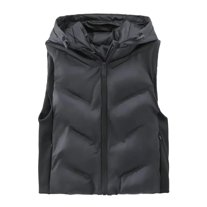 Gilet imbottito in cotone caldo da donna Cappotto autunno inverno Gilet senza maniche Casual Spessore caldo allentato Moda con cappuccio Canotta streetwear