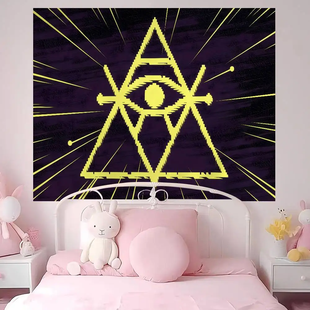 Freemason Illuminati Colorful Tapestry Wall Hanging Hanging Tarot Hippie Wall Rugs Dorm Wall Art Decor