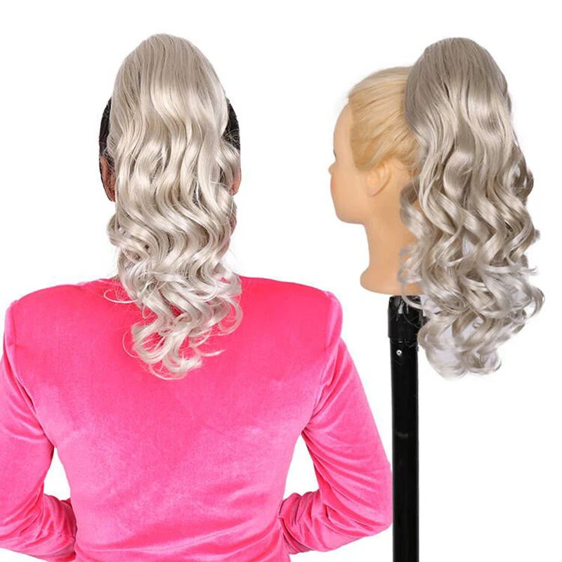 

Snowdrop Hair Synthetic Wholesale Claw Clip Ponytail Extensions Curly Wave Natural Hairpiece Woman Hair Clip-In Extensions