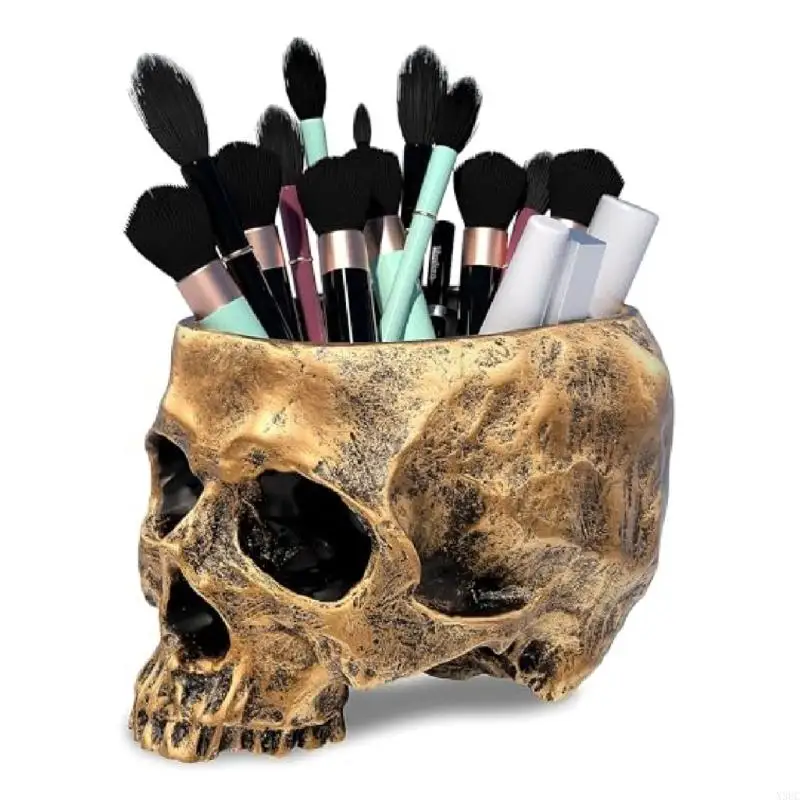 Handcrafted Resin Skull Vessel Adds A Mysterious Touch To Your Indoor Displays Or Study Zone X3UC