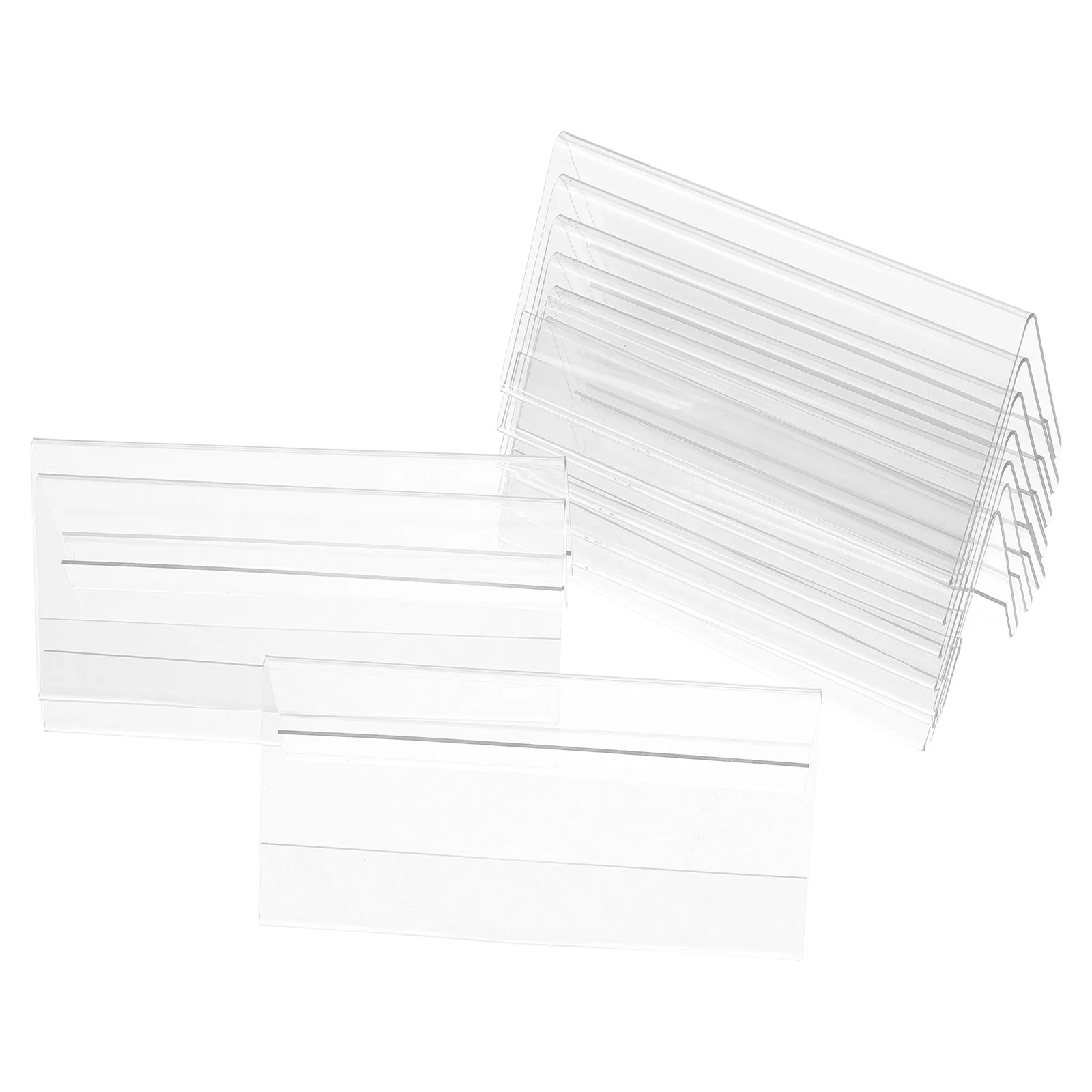 

10Pcs Shaped Table Tent Clear Name Plates Dual Sided Desk Sign Holders for Conference Meetings Events Office