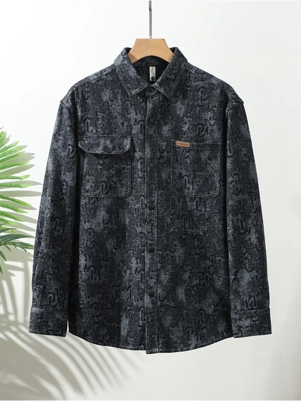 

Autumn New Men's 68 Cotton Skin-friendly Breathable Comfortable Long Sleeve Denim Shirt Fashion Casual Outerwear 85268