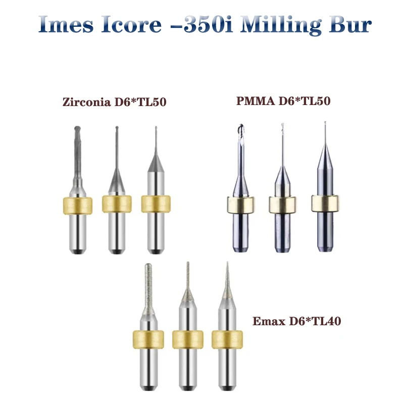 

Фрезы Imes-Icore 350i для зуботехнических лабораторий: циркониевые, с DLC-покрытием, для PMMA NC, Emax, стеклокерамики, CAD/CAM, хвостовик D6, инструмент для шлифовки