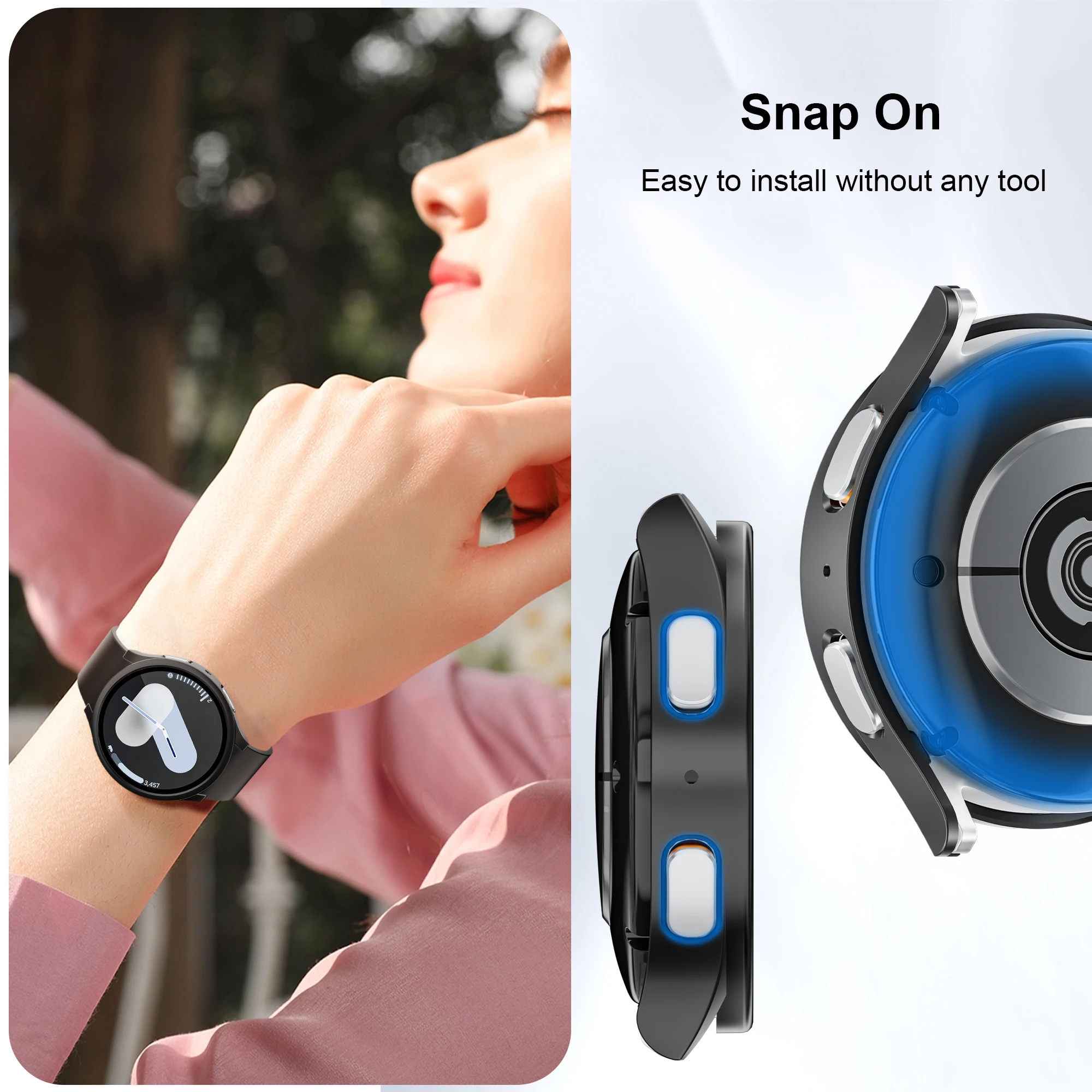 Case for Samsung Galaxy Watch 7 FE 40mm 44mm Accessories PC Frame Protective Hard Bumper Shell Cover Galaxy Watch 7 smart watch