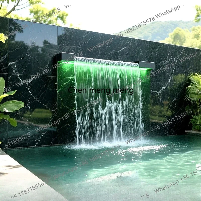 X188 Waterfall outlet garden stainless steel courtyard decorative water curtain wall flow sink landscaping water feature wall