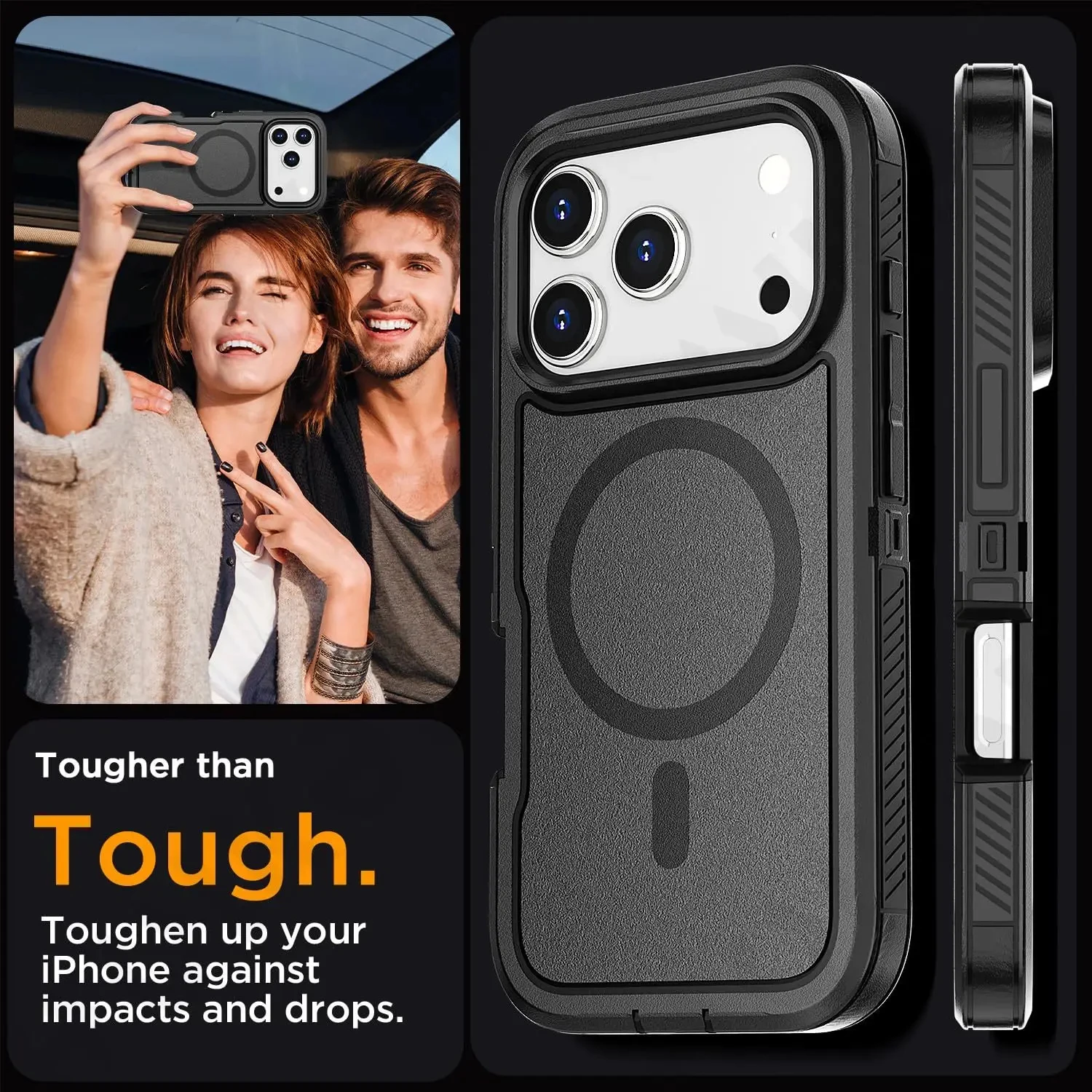 Coque pour iPhone 17 16 15 14 13 12 11 Pro XR Max Plus, protection robuste, antichoc, anti-rayures, avec béquille