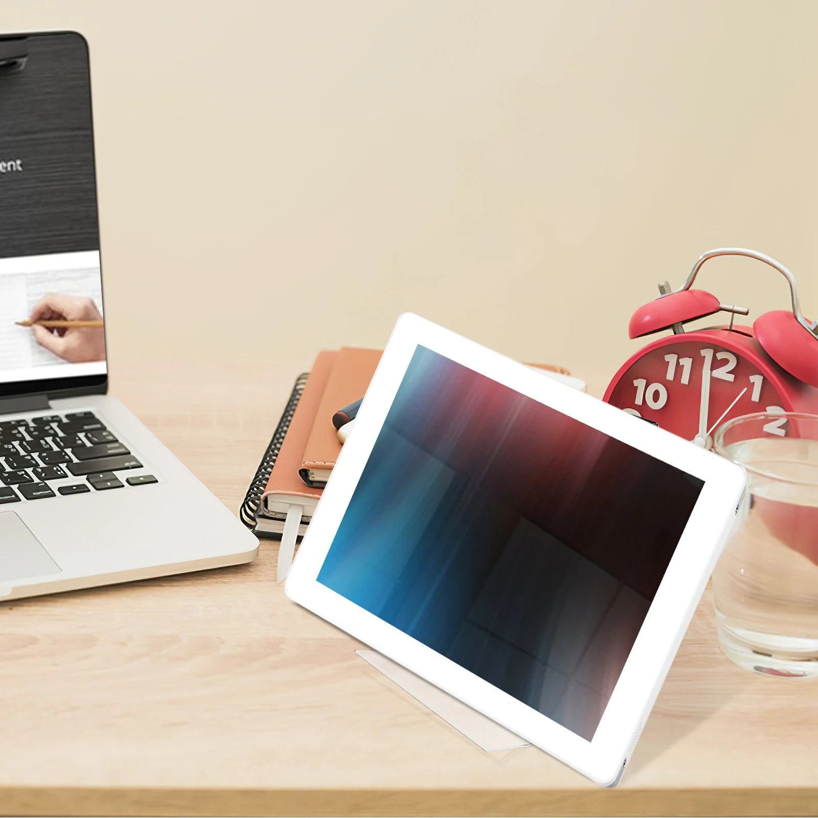 8 個の透明ディスプレイスタンドクリアアクリルブックホルダー雑誌パンフレットオフィスデスクファイルオーガナイザーラックストレージ