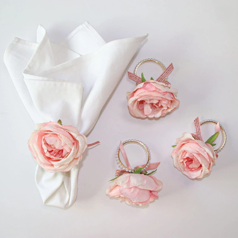 1pc Valentine\'s Day napkin buckle pink peach heart napkin ring hotel entrance cloth ring wedding party dining table decoration