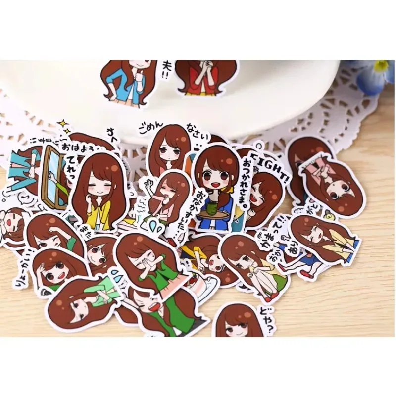 40pcs Creative Kawaii Self-made Love Birds Girl Stickers Beautiful Stickers /decorative Sticker /DIY Craft Photo Albums