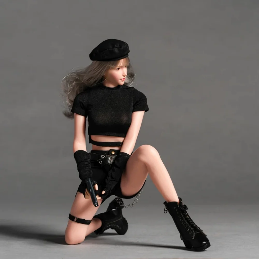 【Only CLothes】1/6 Scale Female Soldier Fashion Tight-fitting Top High Waisted Shorts Pleated Skirt Fit 12''Action Figure Toys