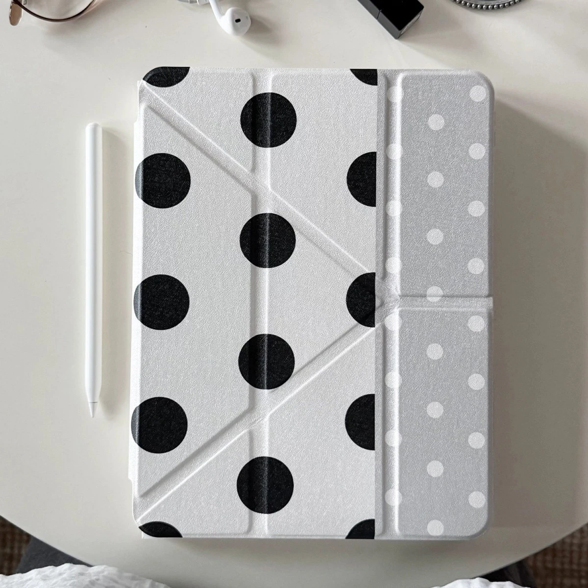 KPolka Dots New Tablet Case For iPad Pro 11 12.9in 13 15 M4 9.7 10.2 5/6th 7/8/9 10 11th MINI 6 7 Air 5 6 7 Trifold Case