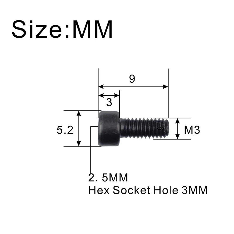 60Pcs Black Tremolo Bridge Locked String Saddles Hexagon Screws for Electric Guitar - M3*9MM