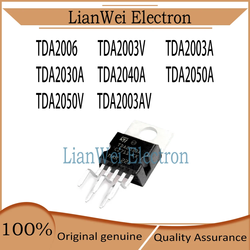 

(10 Piece)100% New TDA2006 TDA2003V TDA2003A TDA2030A TDA2040A TDA2050A TDA2050V TDA2003AV IC Chipset TO220-5