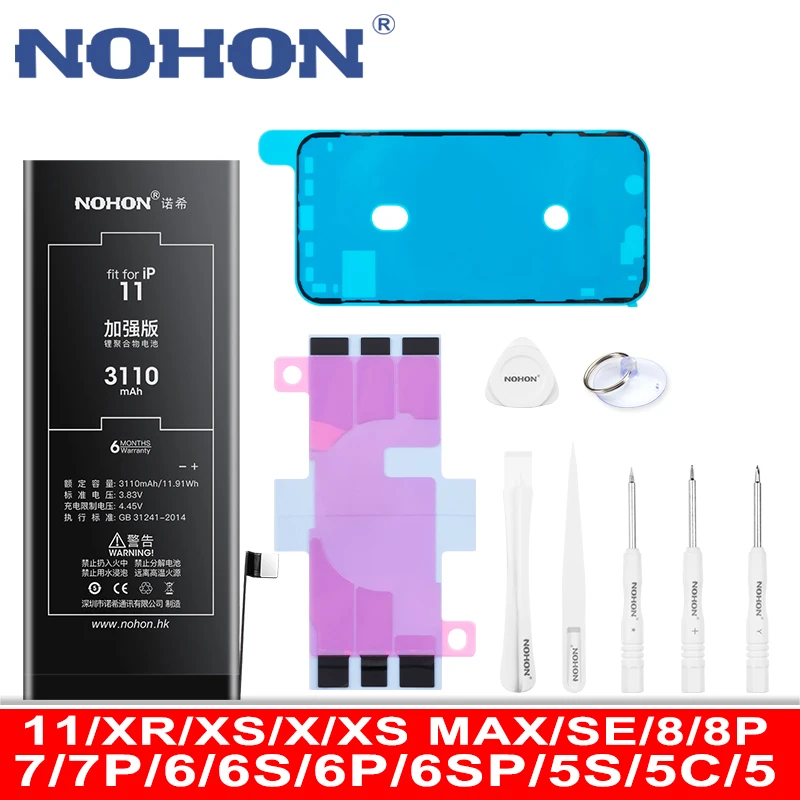 

NOHON литий-ионная батарея для Apple iPhone 6S Plus 6S 5S 5C 5 7 8 SE X 6S Plus 4S Замена батареи для iPhone5S iPhone6 iPhone6S