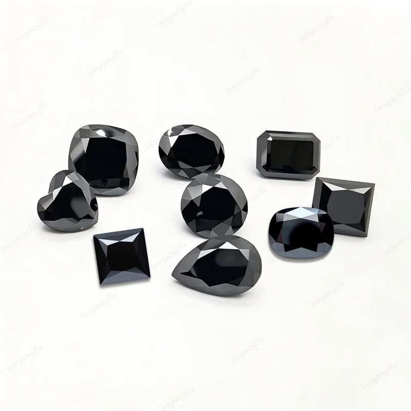 Moissanite Stone Black Color Round Cut Combination Chain Gemstone for DIY Jewelry Making Pass Diamond Tester with Certificate