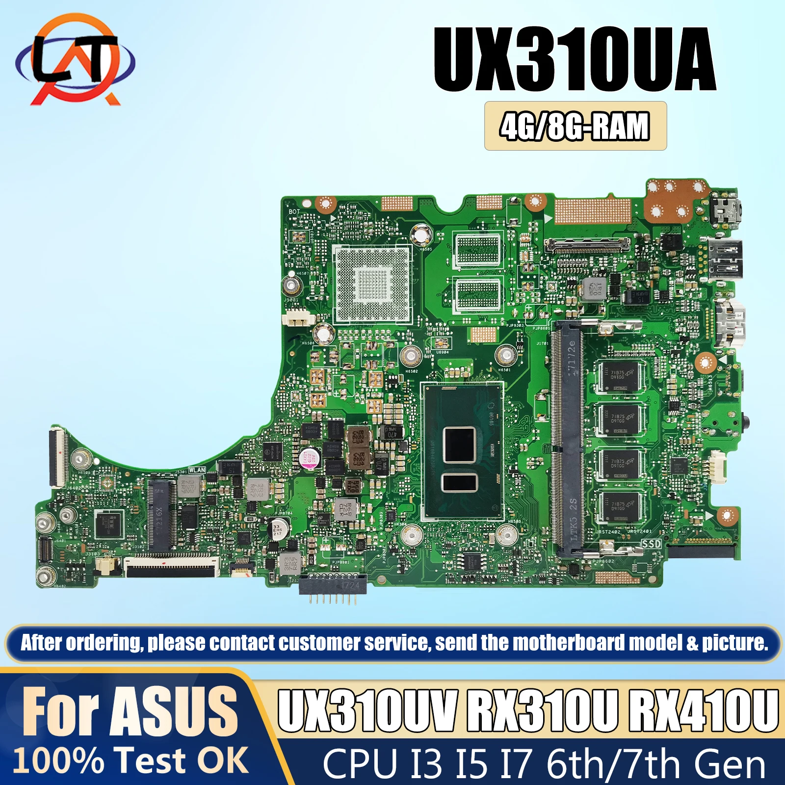 

UX310UA/UX410UAK Mainboard For ASUS UX310UV RX310U RX410U UX410UQK UX310UQK U3000U UX310U UX410UA UX410U Laptop Motherboard DDR4