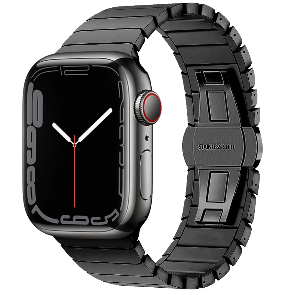 Edelstahlarmband für Apple Watch Band Ultra 2 49 mm 46 mm 45 mm 44 mm 42 mm 41 mm 40 mm Gliederarmband Gürtel IWatch 10 9 8 7 6 SE