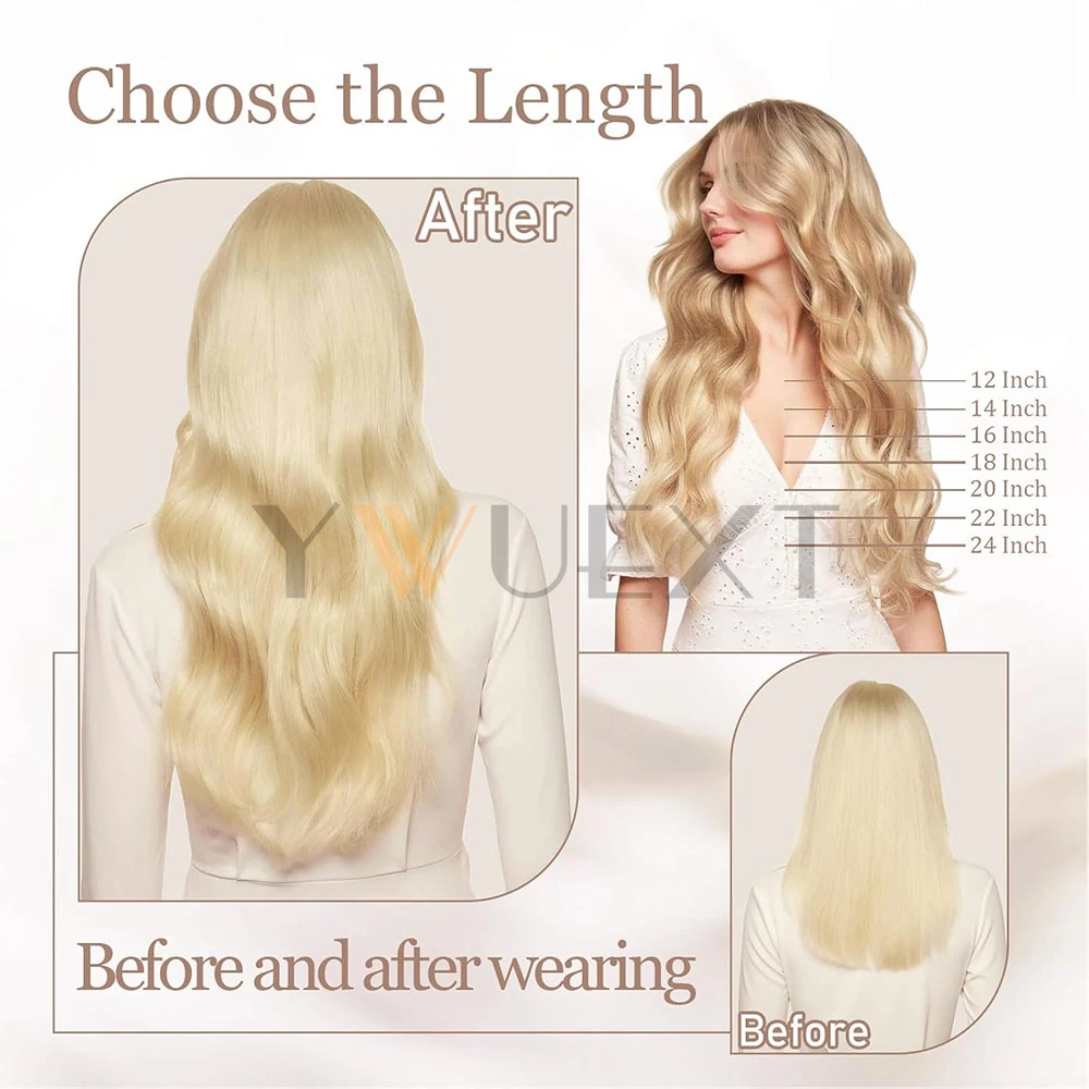 Tape In Human Hair Extensions 12"-24" Natural Straight Blonde Skin Weft Invisible Brazilian No Remy Tape Hair Extension 20pcs image 3