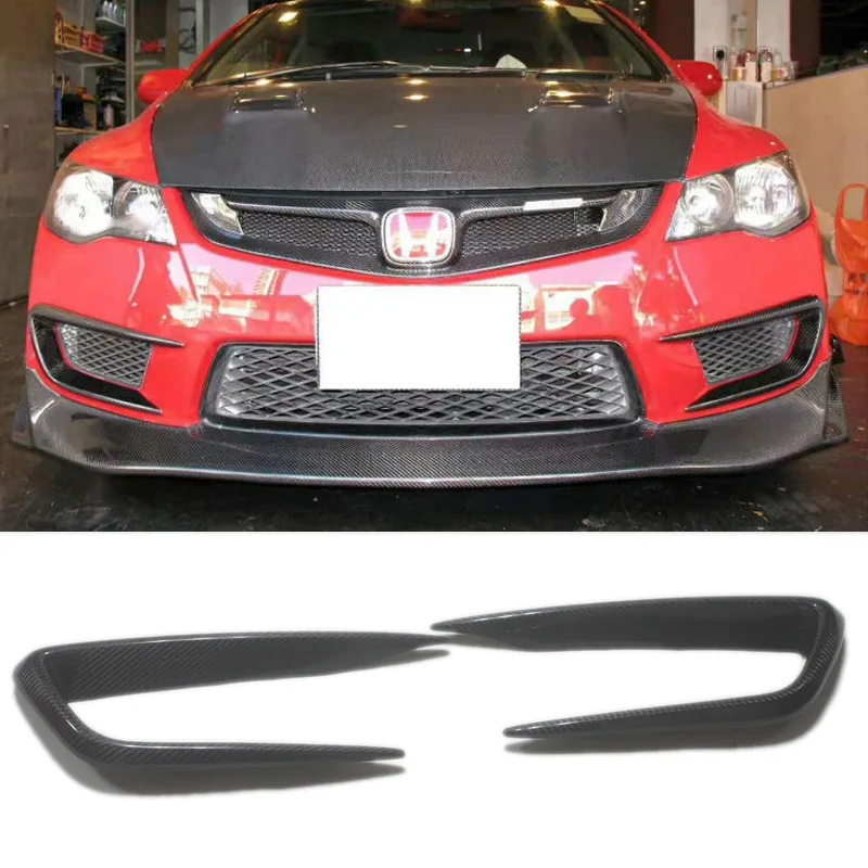 

Для Honda FD2 настоящее углеродное волокно модифицированный передний бампер воздуховыпускное отверстие TYPE-R FD2 JS стиль воздушный нож украшение
