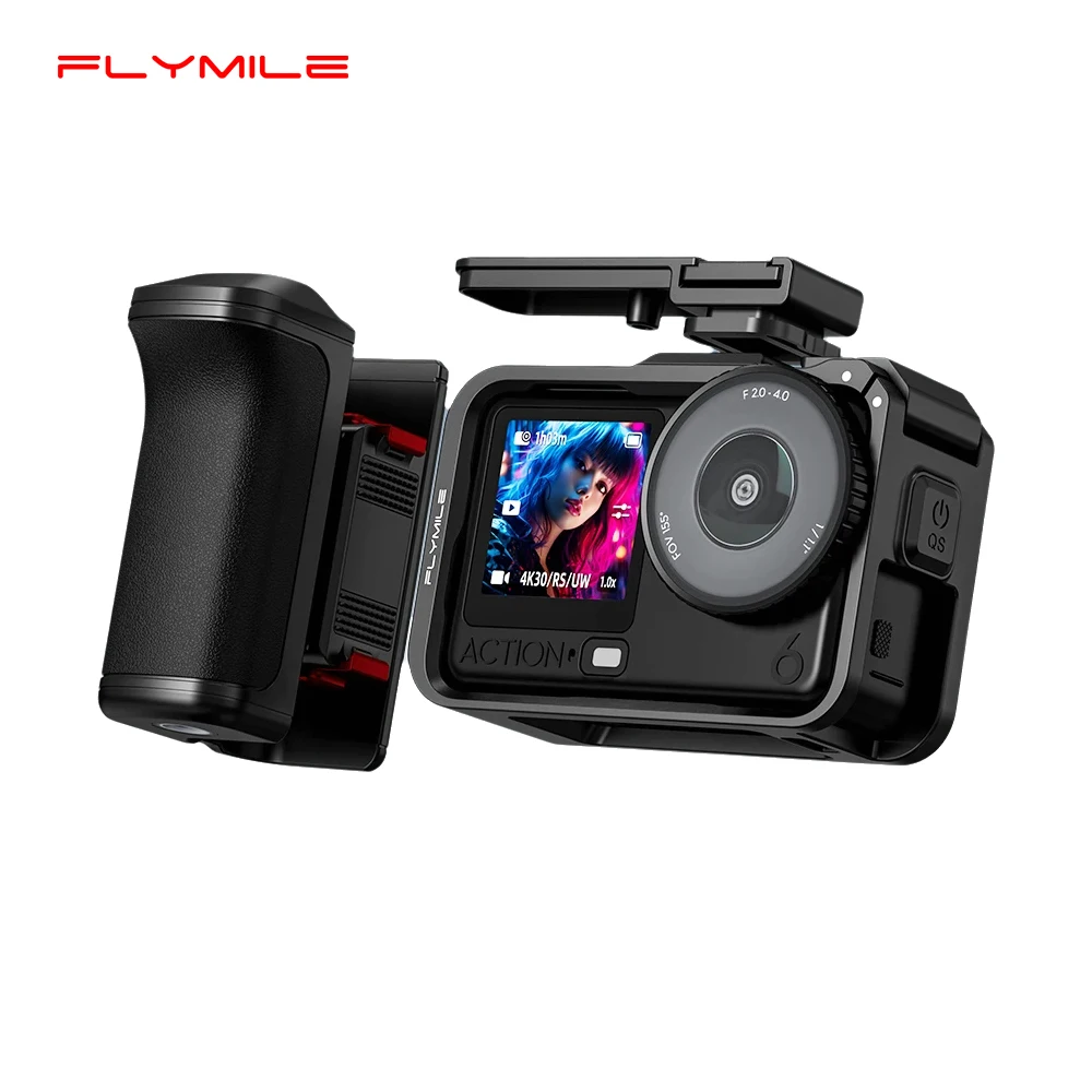 

Flymile Street Grip Kit Photography Handle for DJI Osmo Action 6 Camera Handle Expansion Mount with Shutter Button Accessories