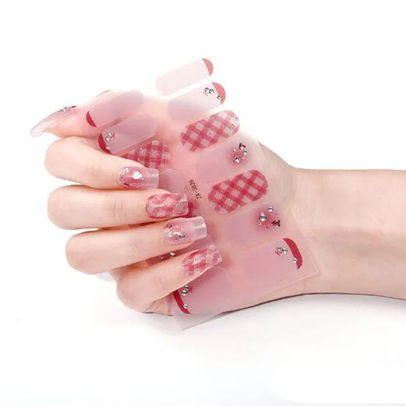 5D Diamond Nail Stickers Nail Polish Wraps Nail Sliders Decals Full Cover Adhesive Fake Nail Patch Tips uñas postizas ofertas