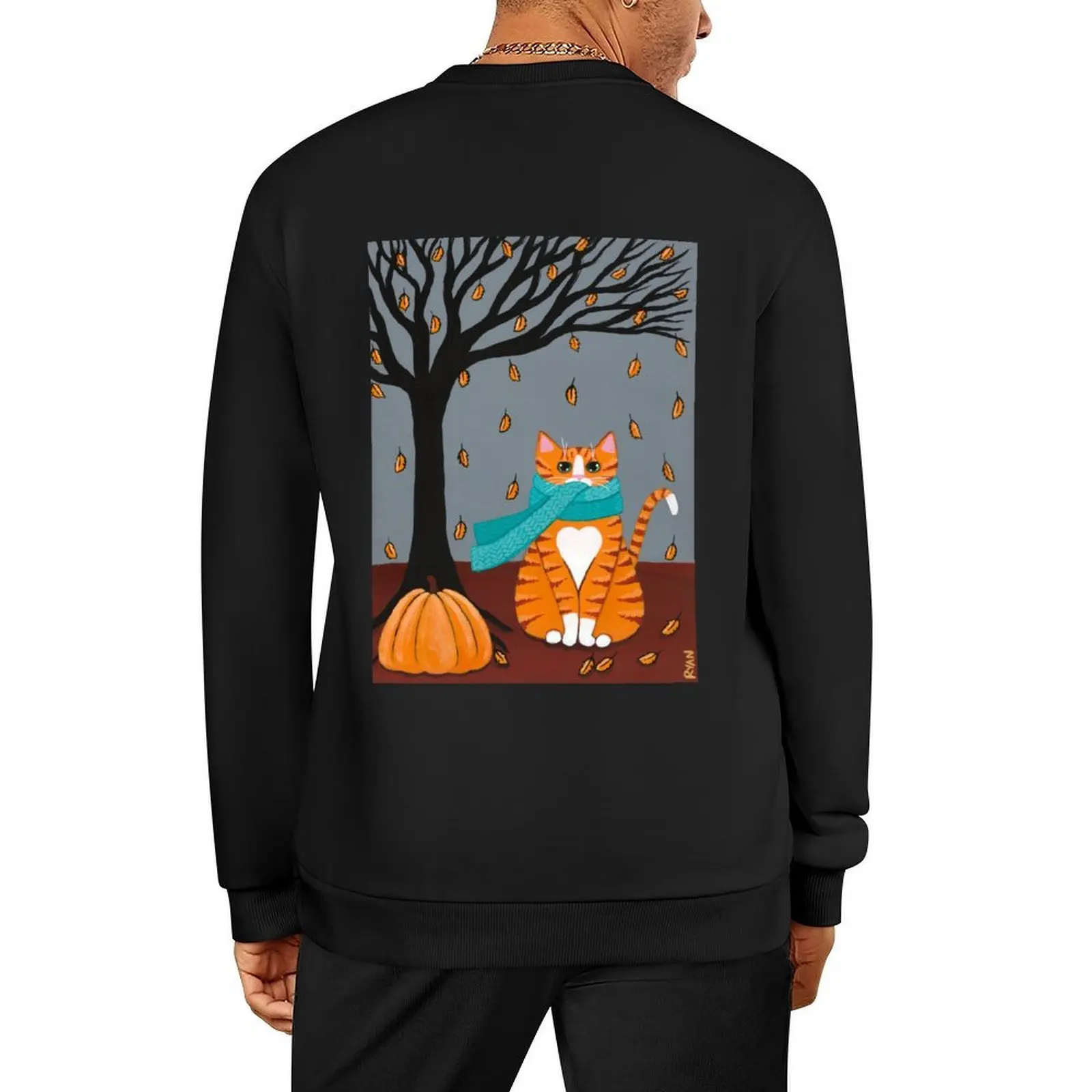 

Autumn Ginger Kitty Pullover men clothing korean autumn clothes men's autumn clothes graphic t shirts men sweatshirts men