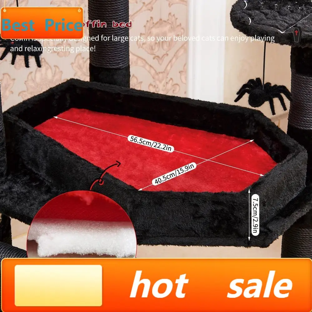 

PromotionPromotion55 Tall Gothic-Style Cat Tower with Multi-Level Perches, Scratching Posts, and Hanging Toy for Large Felines